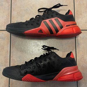 Adidas Mens Barricade 2015 Tennis Shoes - Black/Red - Men's Size 10 US